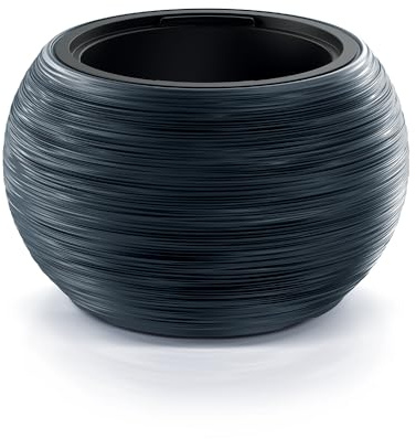 Tymar blomkruka med insats, blomkruka av plast, överkruka, stor blomkruka (DBFUK antracit, ø 30 cm)