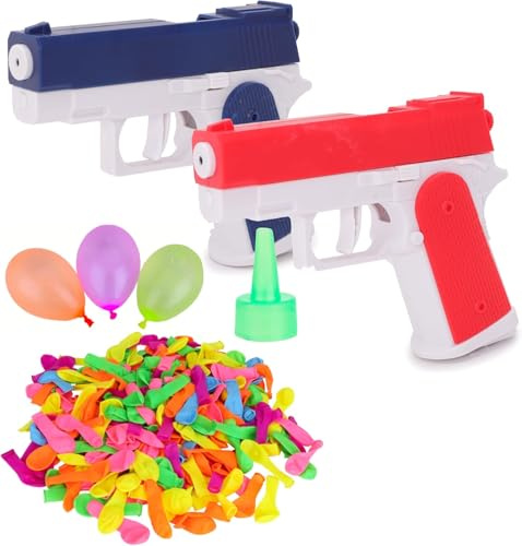 Toyland® Wasserschlacht-Set – 2-13 cm (5 Zoll) große Hydro Blaster Schnellfeuer-Wasserpistolen und 1000 Wasserbomben – Wasserpistolen mit Einer Reichweite von 7,6–9 m – Wasserspielzeug für draußen