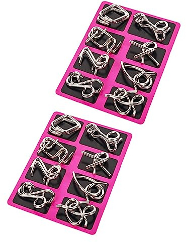WEKAMOS 2 Sätze Draht Puzzle Teiliges Iq Entwirrung für Erwachsene Fidget Toy für Denkspiele und Partys