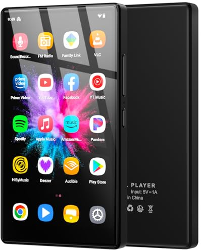 5 MP3 Player with Android 13 OS, 96GB MP3 Player with Bluetooth and WiFi, 1080P HD MP4 Player, Music Player Preloaded with Spotify, Audible, and Play Store
