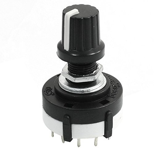 sourcingmap 3P4T 3 Pole 4 Position Single Wafer Band Selector Rotary Switch W Thin Knob