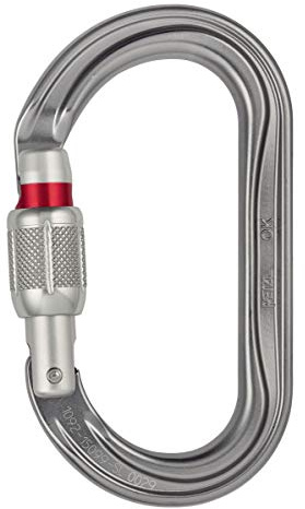 Petzl OK Moschettone - Moschettone Ovale da Utilizzare con Pulegge e Salita per Arrampicata e Viaggio Ghiacciaio - Chiusura a vite
