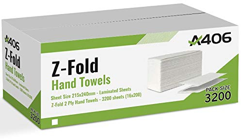 Multifold Z Fold 2 Ply Luxury White Paper Hand Interfold Towel Case of 3200