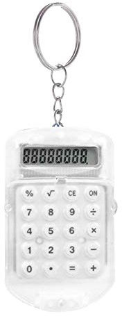 Dragonaur Home Decor Key Ring, Mini Flip Calculator Keychain, White