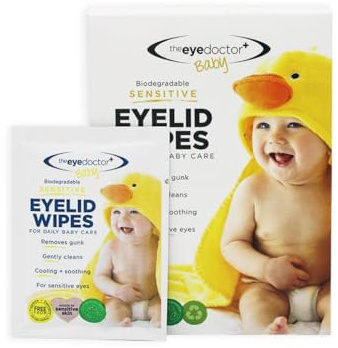 The Eye Doctor Lingettes Les Yeux Sensibles De Bébé - 80x Lingettes Stériles Pour Les Paupières Pour Les Soins Quotidiens De Bébé - Sans Conservateur, Détergent & Parfum - Scellées Individuellement