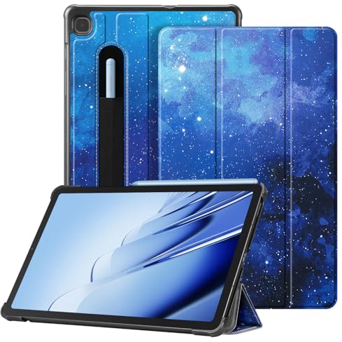 Fintie SlimShell Funda Compatible con Samsung Galaxy Tab S6 Lite de 10.4 (2022/2020) - Carcasa Fina con Bolsillo para S Pen con Función de Soporte y Auto-Reposo/Activación, Cielo Estrellado
