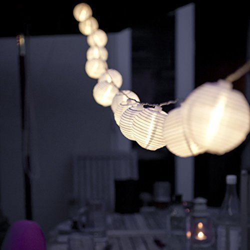 Ibello Lampions Lichterkette Laterne 20 LED 3M Deko Zimmer Batteriebetrieben Beleuchtung Dekoration Lichter für Garten Fenster Balkon Party Hochzeit Weihnachten (Warmweiß)