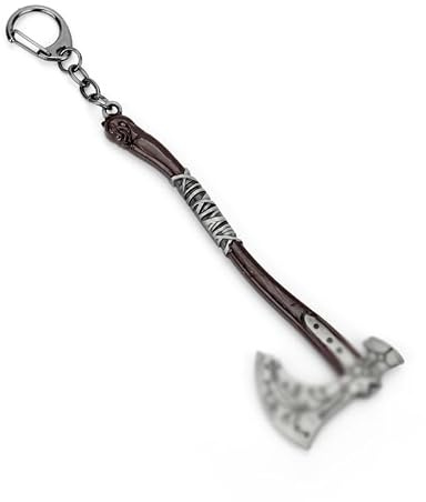 FEIDIAO God Of War 4 llaveros Kratos llavero hacha de Leviatán colgante coche llave chian ropa collar a juego, B, L