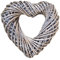 Wrenbury Heart Shaped Wreath 40cm Antique Wash Willow | Large Door Garland Silver Christmas Wreath Wicker Spring Wreath Autumn Wreath Halloween Wreath