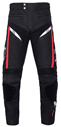 YFFS Pantaloni da Motociclista Corazzati da Moto, con Armatura CE Rimovibili Resistenti (Black,XL)