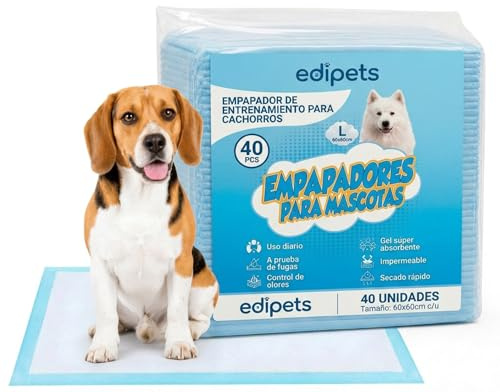 Edipets, Welpen Unterlagen, 60x60, PIPI Matten für Hunde, Welpenunterlagen, Puppy Pads, Trainingspads (40 Stück)