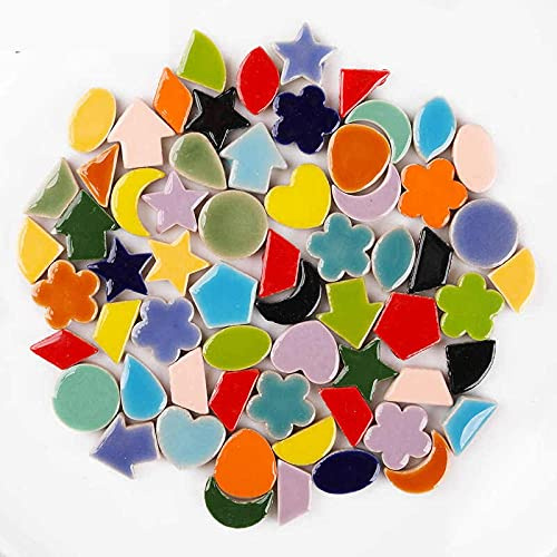 DawnDream Tesselles mosaique Épaisseur de mosaïque en Porcelaine étoile/Coeur/Rond/Forme de mosaïque en Forme de Fleur Mosaique Verre