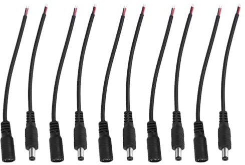 Agatige netzteil verlängerung, stromkabel verlängerung, 5 Paar DC-Stromkabel, Schwarz 5,5 x 2,1 mm männlich weiblich DC Power Barrel Stecker Klinkenstecker Kabeldraht DC Netzteil Reparaturkabel