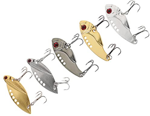 INOOMP 5 Pezzi Kit Di Esche Da Pesca Finte Affondanti Artificiali Esche Per Spigole Portatili Robuste Per Pesca in Acqua Dolci e Salate Attrezzi All Aperto