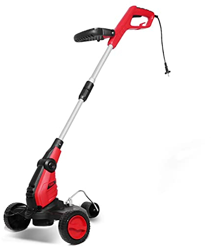 Tagliaerba Elettrico 2 in 1, spazzatrice per Prato a Spinta con Cavo e 3 Ruote, tagliaerba Leggero per Giardino, Cavo 650 W + 20 m