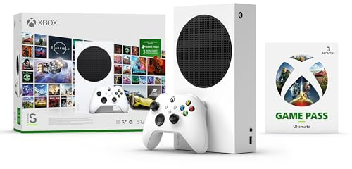 Xbox Series S Starter Bundle - Includes hundreds of games with Game Pass Ultimate 3 Month Membership - 512GB SSD All-Digital Gaming Console