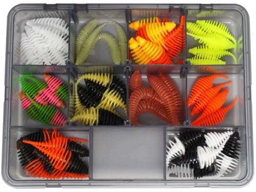 FTM Forellenköder Mix Box 3 - 50 Softbaits + Box, Pongo, Pongo Junior, Hero für Forellenangeln