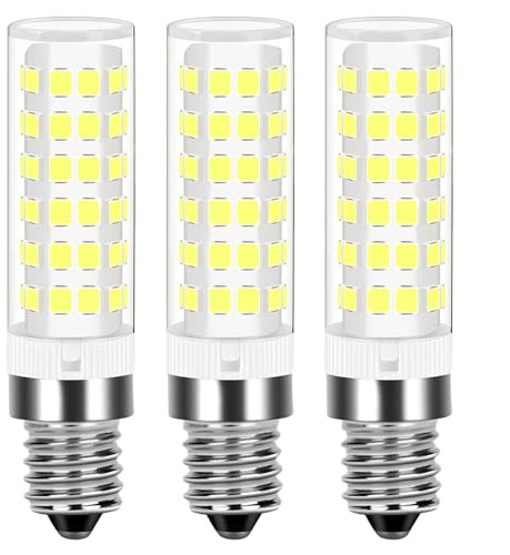 TIAFELNGLY E14 LED Cooker Hood Light Bulb Cool White, Small Edison Screw Corn Bulbs 360°Beam Angle Chandelier Bulb for Living Room, Kitchen & Bathroom Cold White LED Bulbs 3 Pack
