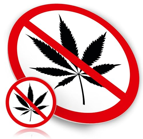 Funke & Brand Verbotsschild - Cannabis Rauchverbot-Schild, Cannabis Verboten, Durchmesser: Ø 20cm, aus robustem 3mm Aluverbund, ideal für Innen- & Außenbereich