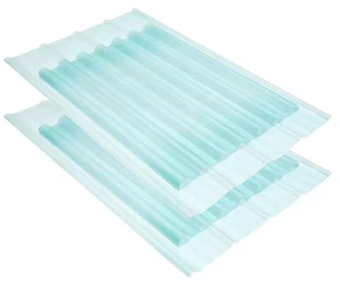 Wellplatte Dachpaneele,Stahlblech Trapezbleche Dachplatten,FRP-Tageslichtplatte Wärmeisolierende Dachblech,2mm Sonnenschutz-Profilblech,für Garagenschuppen,Gewächshäuser (0.9x2m/35x79in,16 pcs)