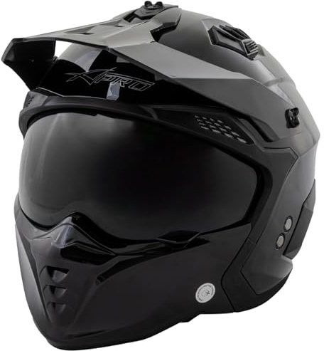 Casque Moto Jet Cafe Racer Homologué ECE 22-06 Visière Scooter Custom Noir XXL