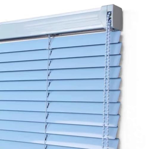 NIANXINN Alu Jalousie Aluminium Jalousette in Blau,25mm Lamellenrollo,Tür Fenster Jalousien Innen,Sonnenschutz/Sichtschutz,Wand- & Deckenmontage,Anpassbare,Breite x Höhe (70cm x 240cm)