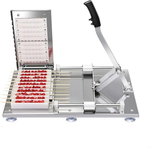 ZYJIX Kommerzieller Manueller Kebab-spieß-Maker, Grillspieß Aus Edelstahl, 10 Saiten BBQ-Grill-fleischspieß-Maker-Set Für Den Gewerblichen/privaten Gebrauch