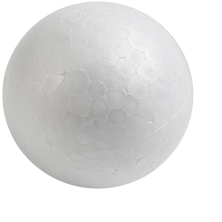 Deko-Kugel aus Schaumstoff, Weiß, 9 cm Durchmesser, Polystyrol-Material (9 cm)