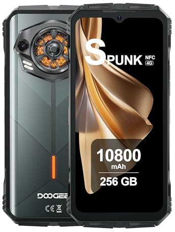 DOOGEE S punk Rugged Smartphone 2024, Android 14, Altoparlante Grande, 10800mAh, 6.58 FHD+, 16GB RAM+256GB ROM, 50MP Fotocamere, Octa Core, Telefono Cellulare 4G Dual SIM, GPS, Face ID, NFC, Verde