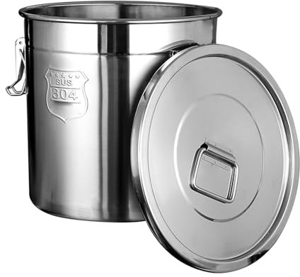 Contenitore ermetico in acciaio inox 304 con coperchio, capacità 6 l, per zuppe e alimenti in cucina o ristorante