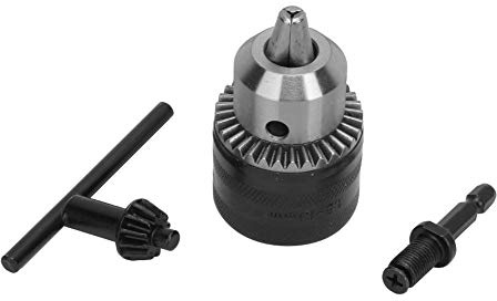 Mandrino per Trapano a Chiave Ad Alta Precisione 1,5-13 Mm 3/8-24UNF con Asta di Prolunga Filettata 1/4 Esagonale 3/8 - Kit di Utensili per Trapano Antiruggine