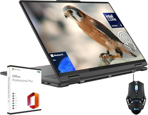 Lenovo Yoga 7i - Laptop 2 in 1 da 16 pollici, schermo touchscreen 2K da 300 nit, CPU Intel 12-Core Ultra 5 125U, 16 GB DDR5, SSD da 1 TB, tastiera retroilluminata, Wi-Fi6, Win 11 Pro, con licenza