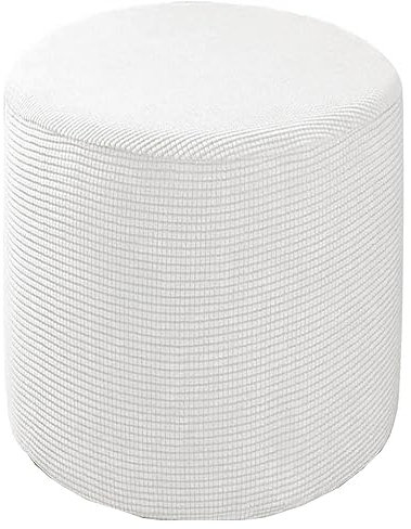 Hockerbezug Quadratisch 35x35/40x40/60x60 Fußhocker Bezug Ottomane Rund Schonbezug Stretch Husse für Fußhocker Ottomanischer Hocker-Bezug Überzug Hocker Protector Waschbar(#14,Diameter:55cm)