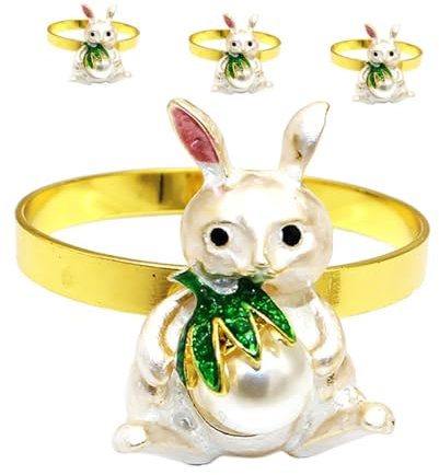 IMIKEYA Elegante Servietten in Hasenform 4 Stück Serviettenhalter Für Osterveranstaltungen Wiederverwendbare Serviettenschnallen Für Festliche Tischdekoration