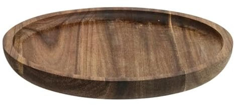 Secret de Gourmet - Lot de 6 Assiettes de Présentation Acacia 20cm Marron