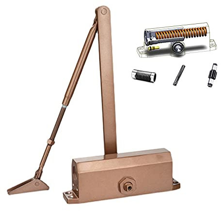 HBALDTEDC Ferme-Porte Automatique à Ressort, avec Fonction de Maintien Ouvert à Plus de 90°, Poids de la Porte 60-90 kg