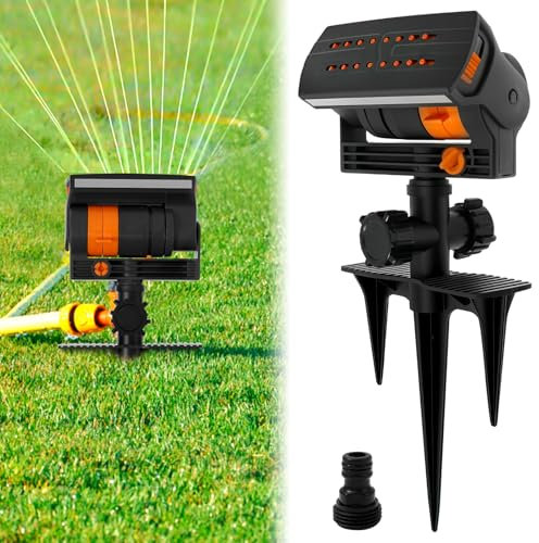 Viereckregner 16 Löcher mit Bodennadel 90 M² Rasensprenger Viereckregner Fächerspray Einstellbarer Wasserdurchfluss Rasensprinkler von Pflanzen in Gärten Rasenflächen Gemüsegärten