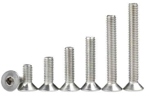 Tornillo de cabeza plana avellanada hexagonal M2 M3 M4 M5 M6 M8 M10 pernos Allen DIN7991 acero inoxidable 304(40mm,M10 (5pcs))