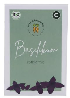Bio-Saatgut Basilikum rotblättrig, Einzeltüte, HOMEFARMING JUDITH RAKERS, samenfestes Saatgut, Aussaat