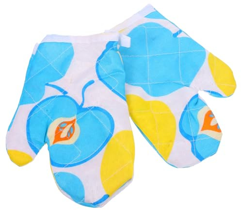 VERDANVERSE 2pcs Heat Resistant Oven Gloves with Cotton Lining Thermal Baking Mittens for Boys and Comfortable Protective Cooking Gloves for Microwave and Kitchen Use