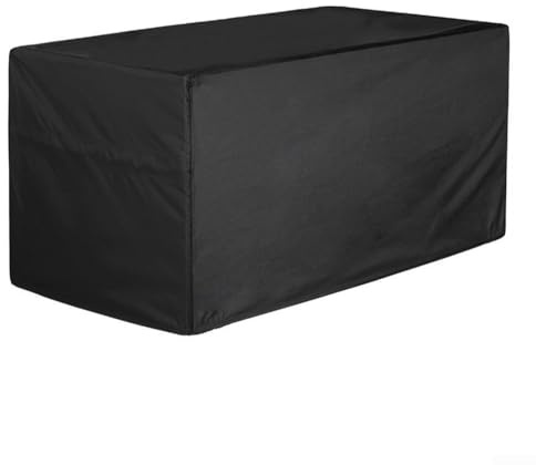DAZZLEEX Housse de coffre de terrasse en tissu Oxford 210D imperméable avec cordon de serrage et boutons-pression d'angle pour protection de meubles de jardin 123 x 62 x 55 cm (123 x 62 x 55 cm)