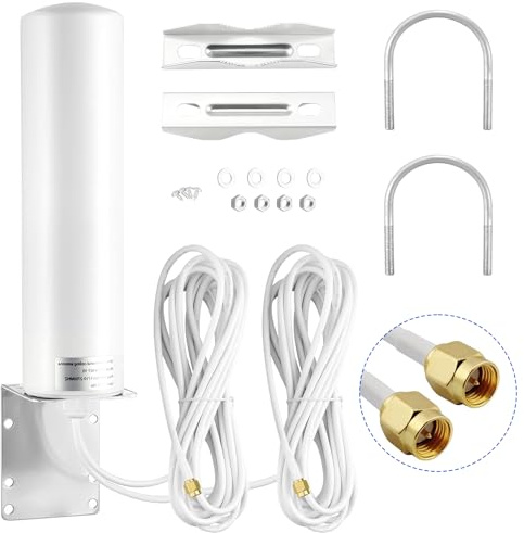 4G 5G LTE antenna outdoor, high gain 10-18dBi, SMA male connector/dual TS9 connectors, 5m RG58 network antennas, 4G LTE omnidirectional router hotspot, mobile phone signal booster uk