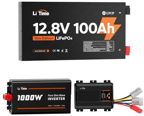Litime 1280Wh Solar Generator Kit, 100Ah LiFePO4 Battery, 40A MPPT Charge Controller, 1000W Pure Sine Wave Inverter for Home Power Backup, RV Camping, Emergency Off-Grid