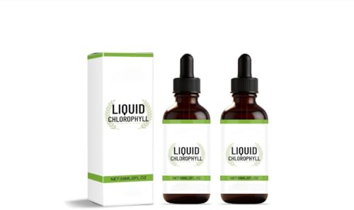 Chlorophylle liquide, 2 fl oz, pour le soutien de l'énergie et de la digestion, avec saveur de menthe pour femmes et hommes,2PCS