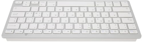 ERYUE Mini Tastiera Wireless Bianca Portatile Ultra Sottile da 78 Tasti con Funzionamento Semplice, Piccola Portatile, Lunga Durata, per IOS, per, per (Disposizione QWETZ italiana)