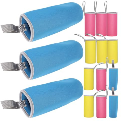 Milisten Lot de 15 Manchons Isothermes pour Bouteilles en Verre 550 ML, Housses Portables avec Sangle, Protection Thermique Antidérapante, Couleurs Variées, Accessoires pour Sport et