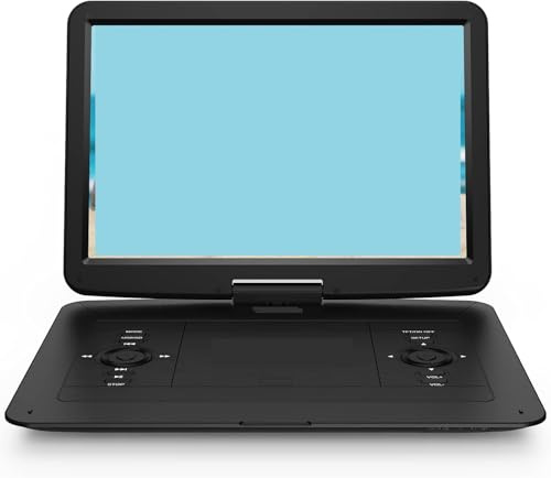 Lettore DVD portatile, Lettore DVD portatile da 17,9 con schermo girevole HD 15,6