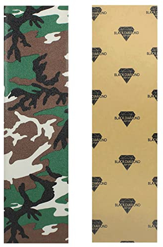 Black Diamond Skateboard Grip Tape Sheet Camo 9