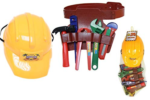 Kandy Toys TY0248 Kandytoys Bauhelm aus Kunststoff mit Werkzeug