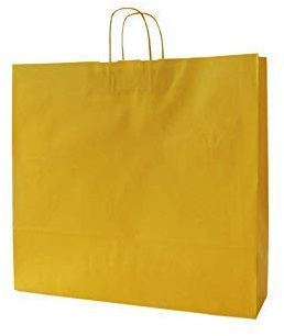 Papiertragetaschen mit Kordel extra groß 54 + 14 x 50 cm (50 Stück, GELB)